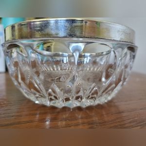 Crystal bowl with silver rim